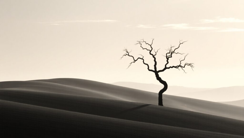Monochrome Serenity in Nature – free AI stock image