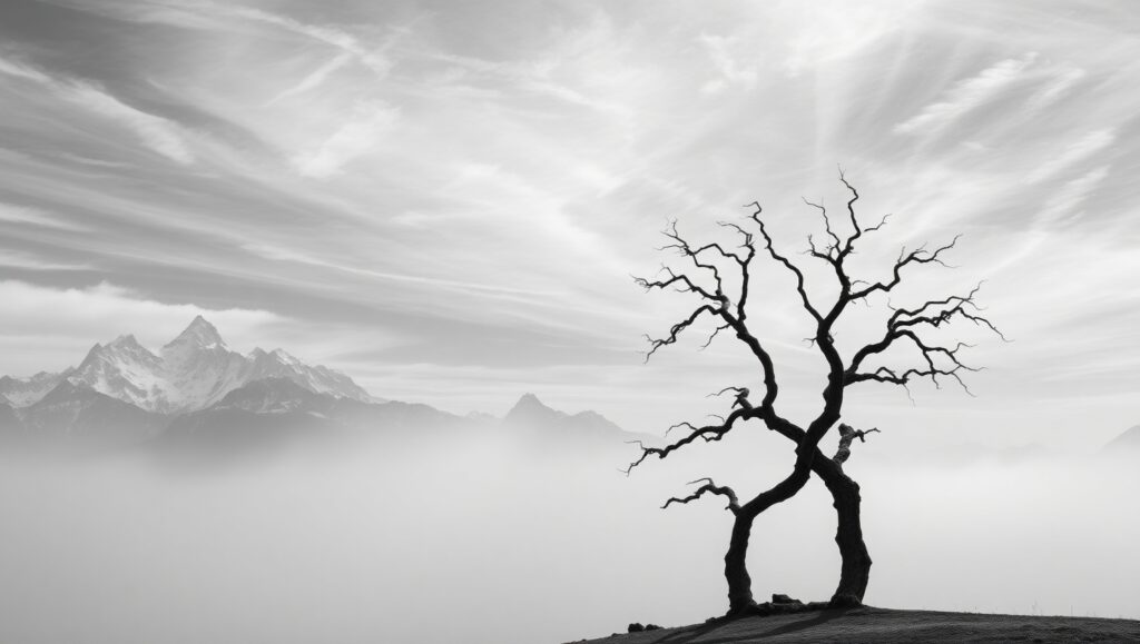 Monochrome Serenity in Nature – free AI stock image