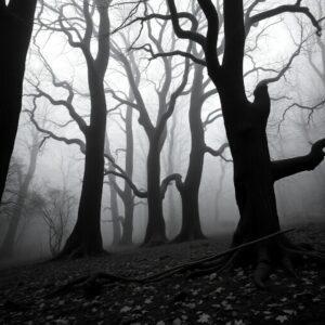 Monochrome Serenity in Nature’s Embrace – free AI stock image