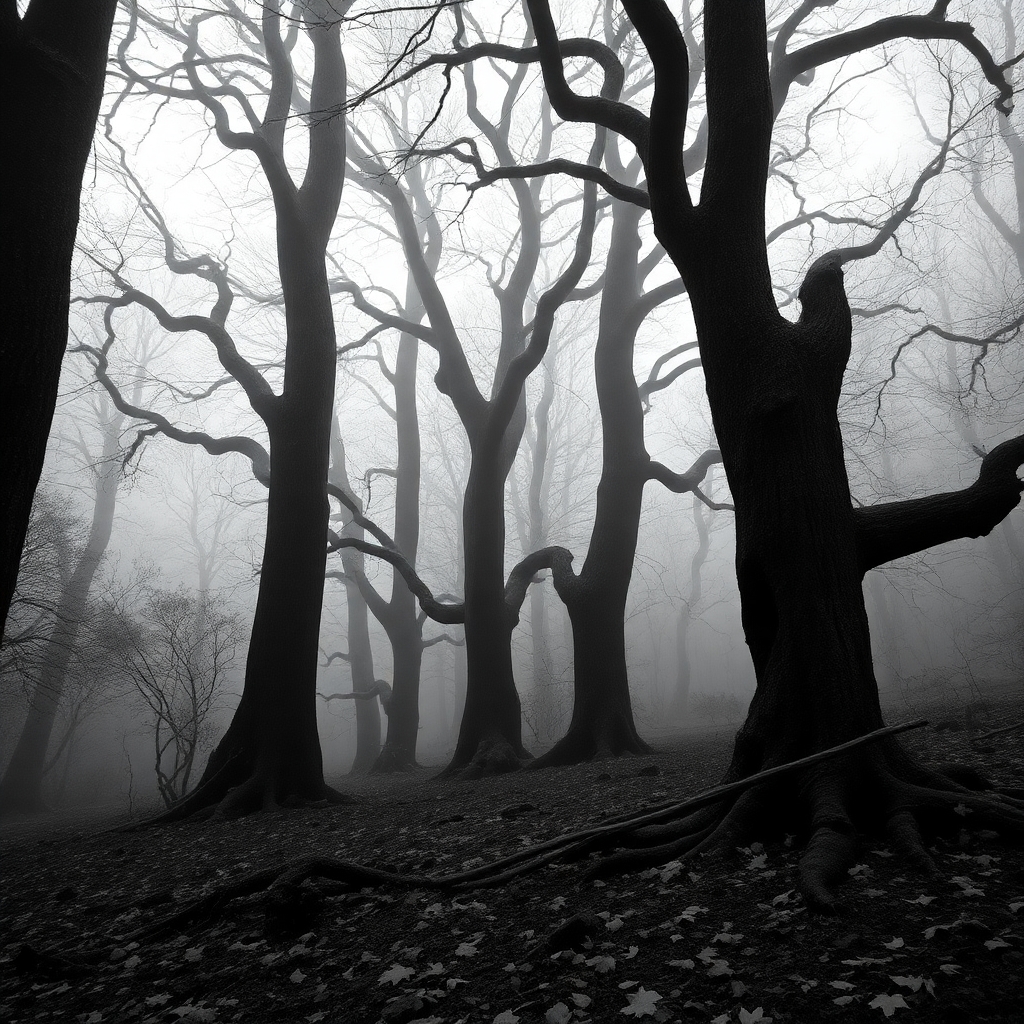 Monochrome Serenity in Nature’s Embrace – free AI stock image