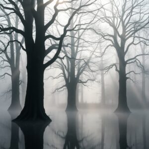 Monochrome Serenity in Nature’s Embrace – free AI stock image