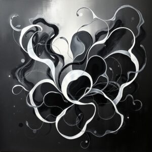 A Monochrome Study of Abstract Shapes – free AI stock image