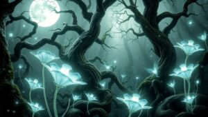 Moonlit Enchantment in the Forest – free AI stock image