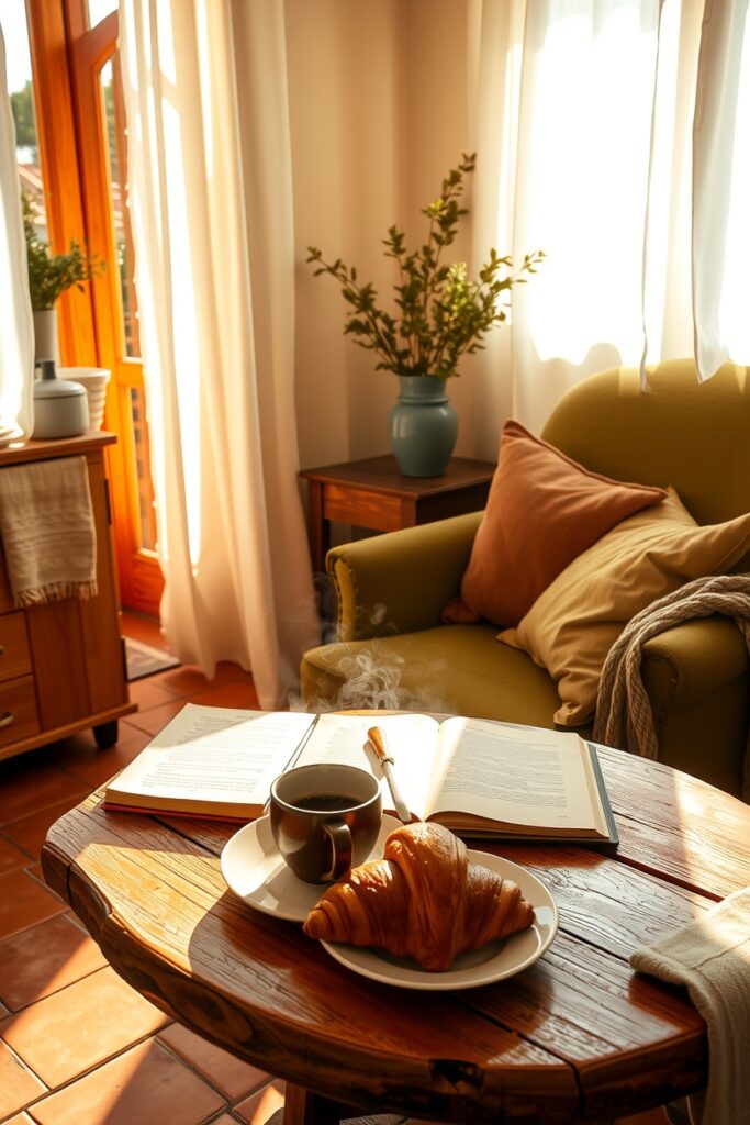 Morning Coffee Ritual in a Cozy Home – free AI stock image