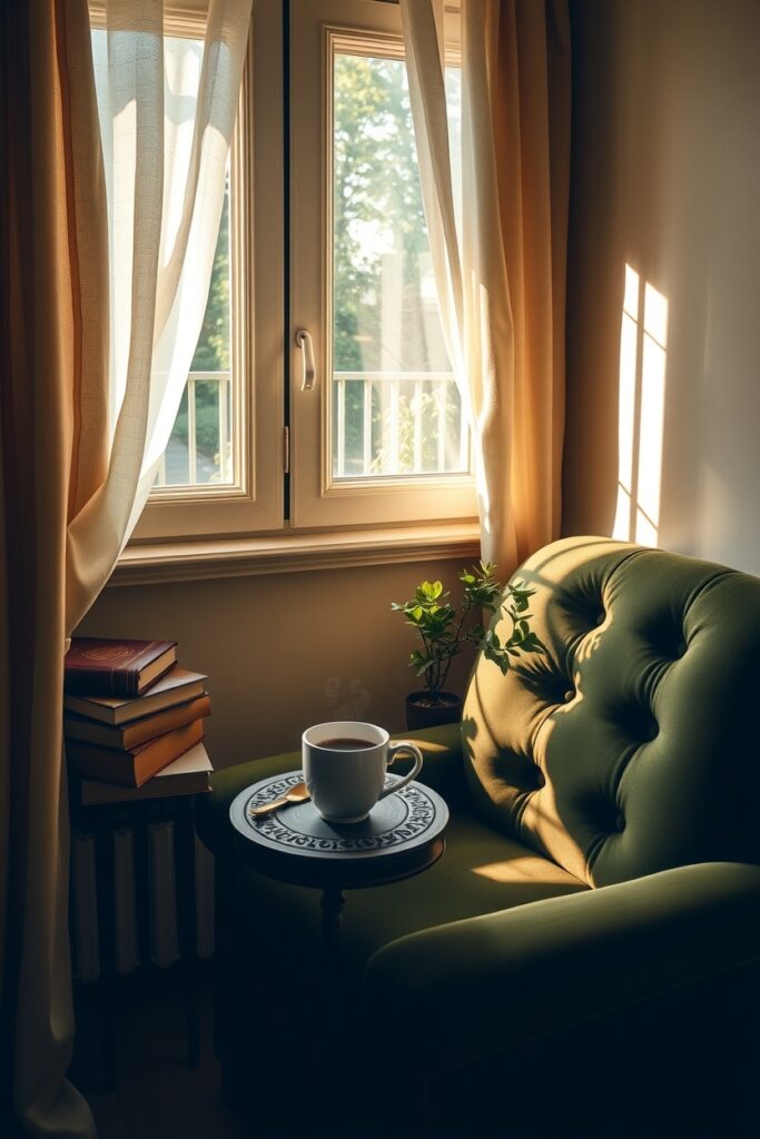Morning Coffee Ritual in a Cozy Nest – free AI stock image