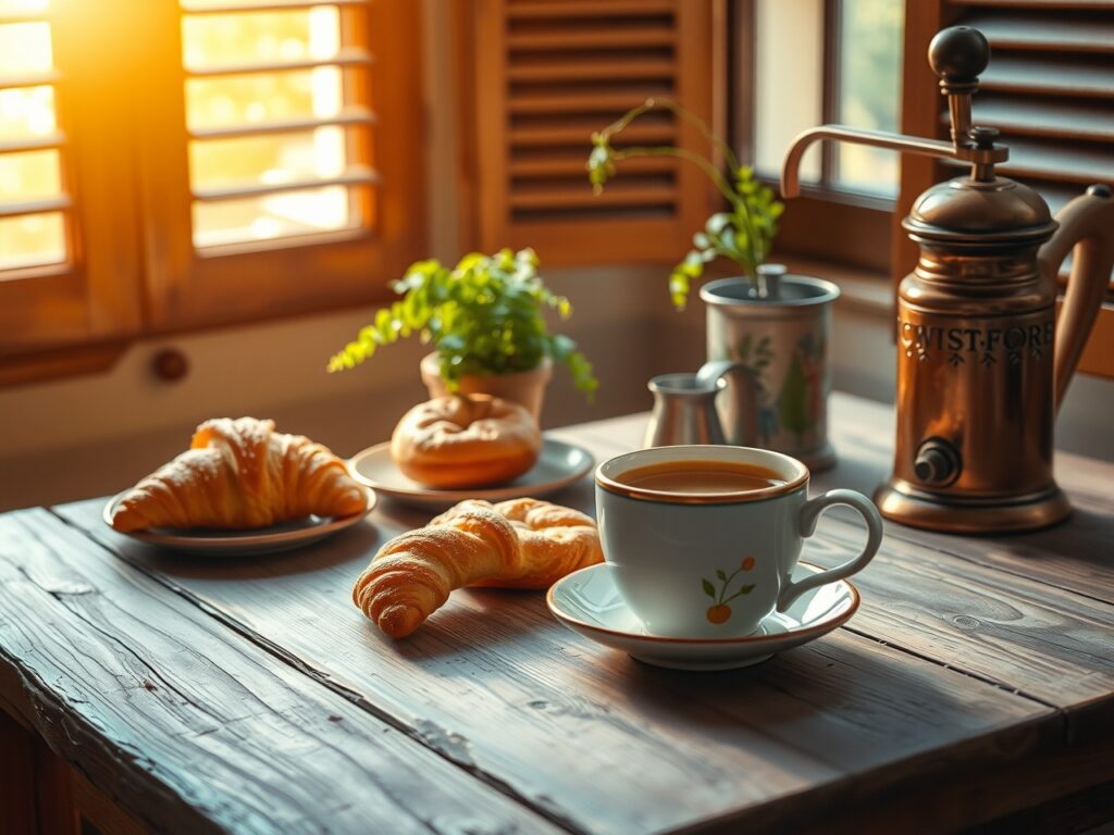 Morning Coffee Ritual in Cozy Home – free AI stock image