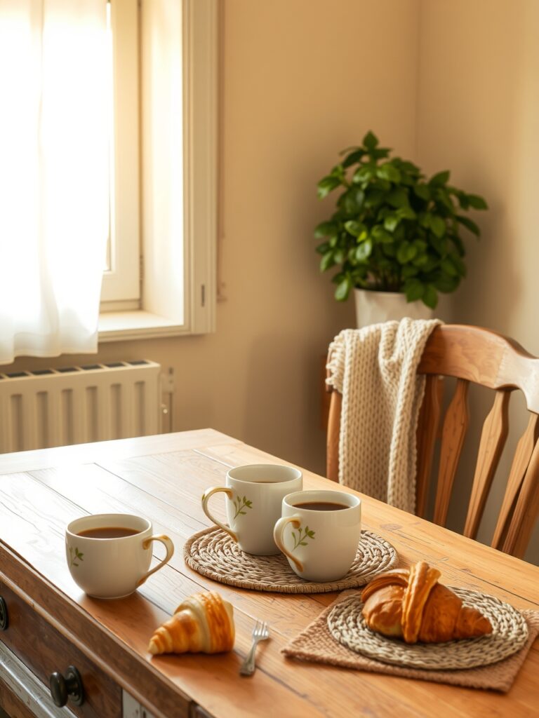 Morning Coffee Ritual in Cozy Kitchen – free AI stock image