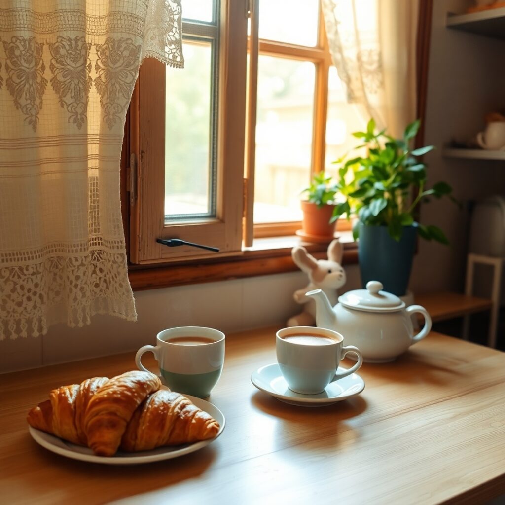 Morning Coffee Routine in a Cozy Kitchen – free AI stock image