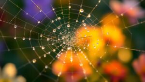 Morning Dew and Spider – free AI stock image