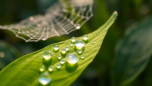 Morning Dew on a Leaf – free AI stock image