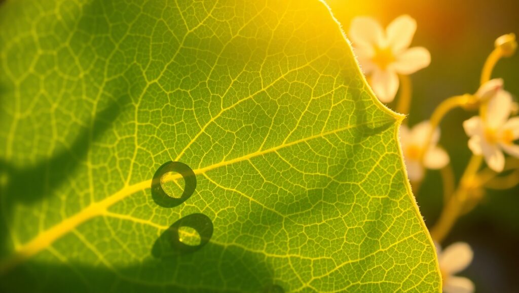 Morning Dew on Green Leaf – free AI stock image