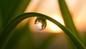 Morning Dew on Leaf Close-Up – free AI stock image