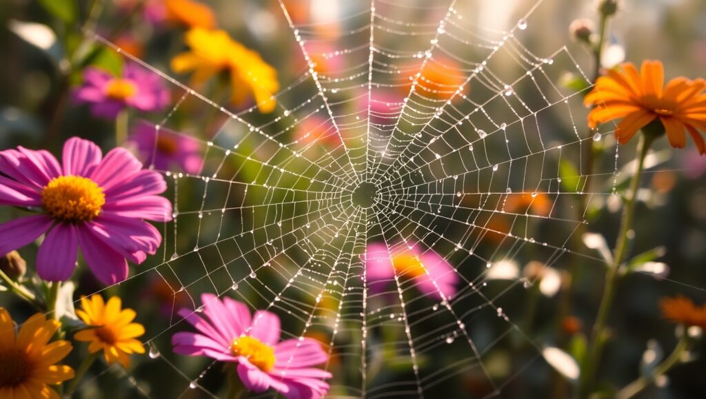 Morning Dew on Spider – free AI stock image