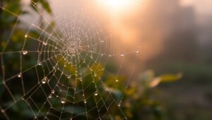 Morning Dew on Spider – free AI stock image