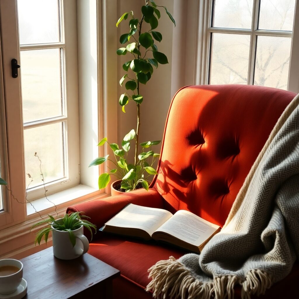 Morning Routine with Coffee and Books – free AI stock image
