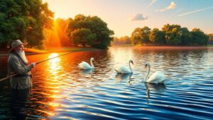 Morning Serenity by the Lake – free AI stock image