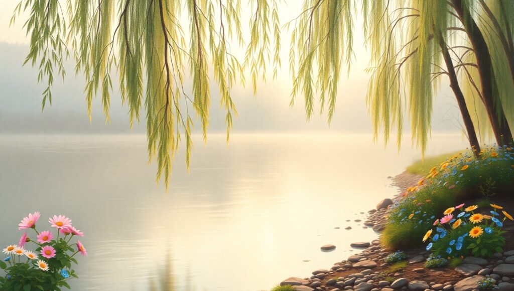 Morning Serenity by the Lake – free AI stock image