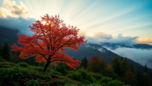 Morning Serenity in Nature – free AI stock image