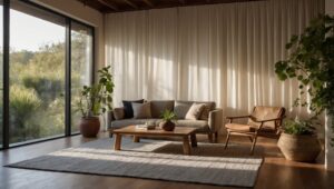 Morning Yoga Routine in a Sunlit Room – free AI stock image