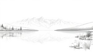 Mountain Reflections on Serene Lake – free AI stock image