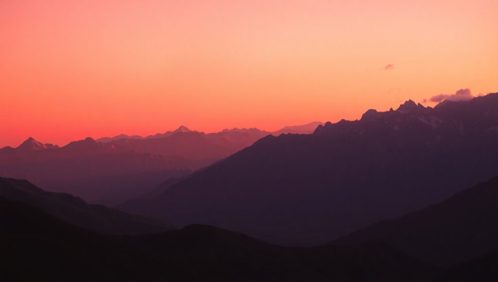 Mountains at Sunset in Duotone – free AI stock image