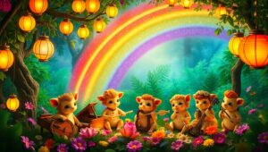 Musical Creatures in a Dreamy Forest – free AI stock image