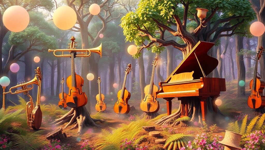 Musical Forest of Dreams – free AI stock image