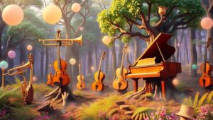 Musical Forest of Dreams – free AI stock image