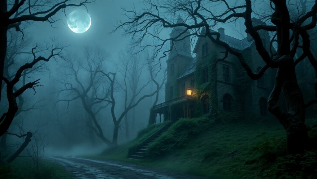Mysteries of the Haunted Forest – free AI stock image