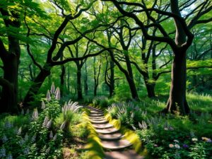 Mysterious Forest with Majestic Trees – free AI stock image