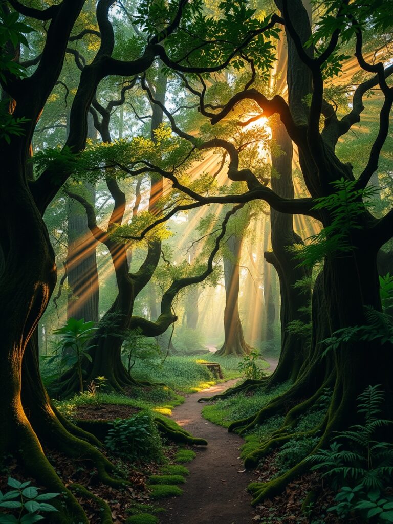 Mysterious Mist Shrouded Forest Path – free AI stock image