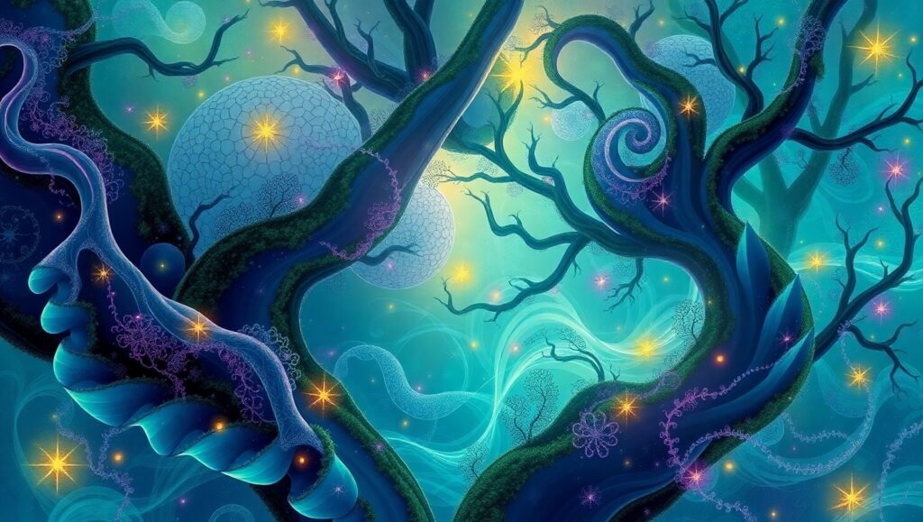 Mystical Biomorphic Forest – free AI stock image