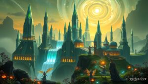 Mystical City of Crystal Spires – free AI stock image