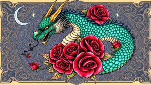 Mystical Dragon Tattoo Design – free AI stock image