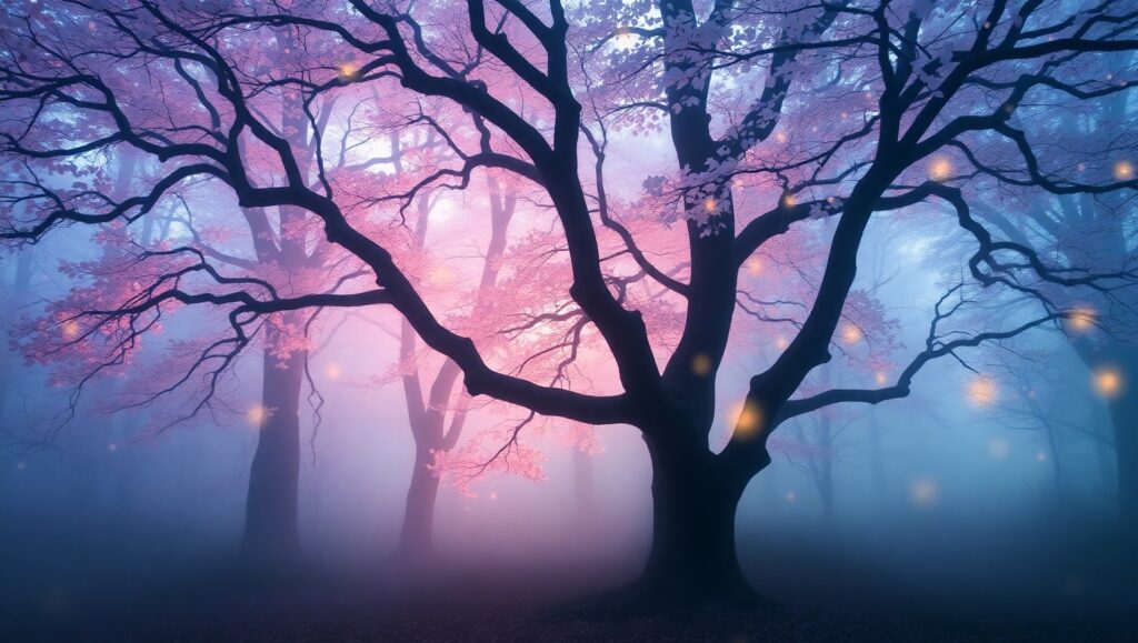 Mystical Forest at Twilight – free AI stock image