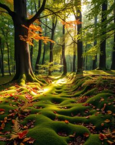 Mystical Forest Filled with Lush Greenery – free AI stock image