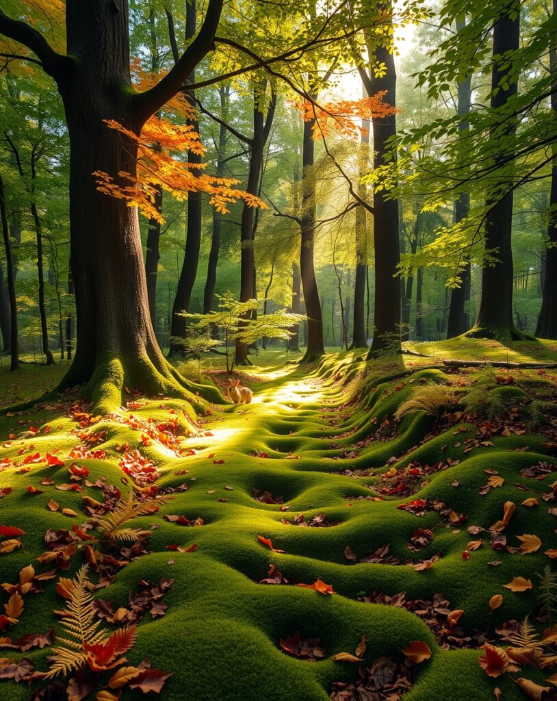 Mystical Forest Filled with Lush Greenery – free AI stock image
