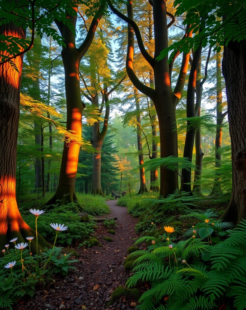 Mystical Forest Glade at Dusk – free AI stock image