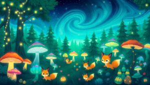 Mystical Forest of Fox Spirits – free AI stock image