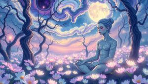 Mystical Forest of Luminescence – free AI stock image