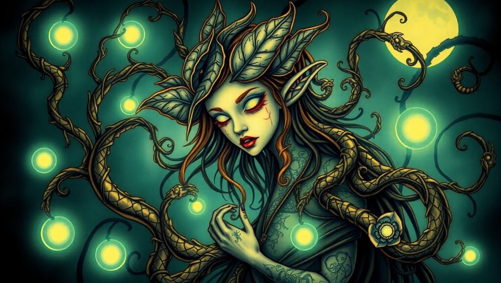 Mystical Forest Spirit Tattoo – free AI stock image