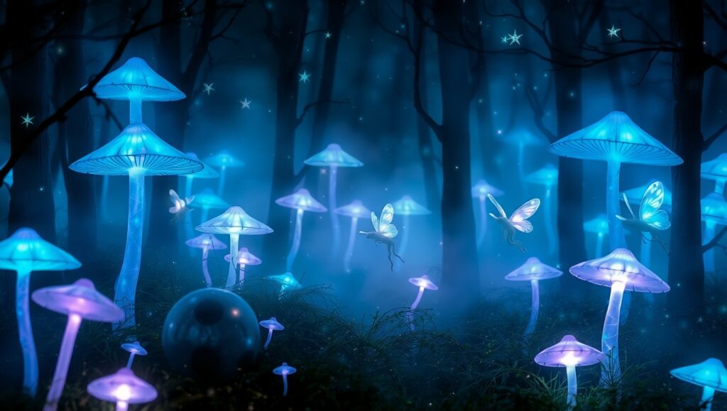Mystical Forest Under Starry Skies – free AI stock image