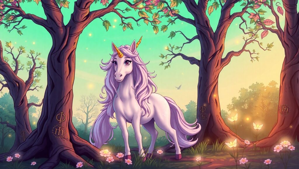 Mystical Forest with Creatures – free AI stock image