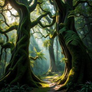 Mystical Forest with Enchanted Creatures – free AI stock image