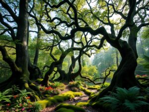 Mystical Forest with Whispering Trees – free AI stock image