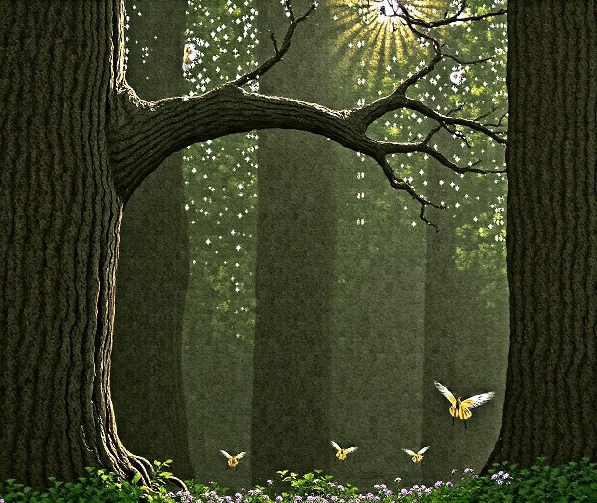 Mystical Glade with Ancient Trees