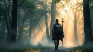 Mystical Journey Through the Forest – free AI stock image