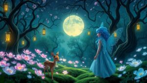 Mystical Moonlit Forest – free AI stock image