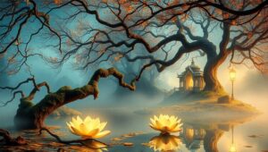 Mystical Reflections in Nature – free AI stock image