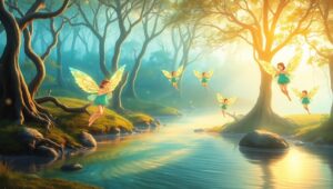 Mystical River of Serenity – free AI stock image